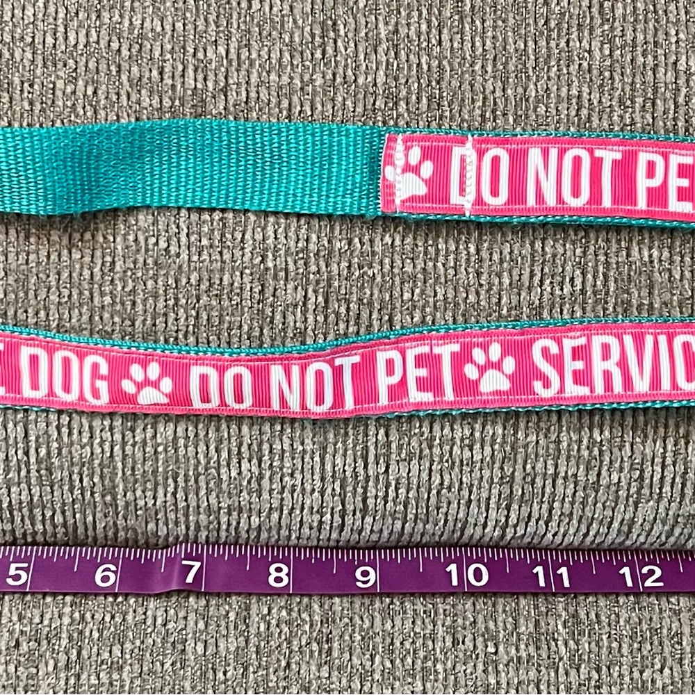 Service Dog Leash - Pink and Teal